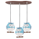 Bambini Pendant light Owl LED 3 x E14 13W Plastic + Metal + PVC black cable / Brown + White 50Χ30ΧΗ100CM KOKKA - acadecor
