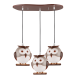Bambini Pendant light Owl LED 3 x E14 13W Plastic + Metal + PVC black cable / Brown + White 50Χ30ΧΗ100CM KOKKA - acadecor