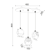 Bambini Pendant light Owl LED 3 x E14 13W Plastic + Metal + PVC black cable / Brown + White 50Χ30ΧΗ100CM KOKKA - acadecor
