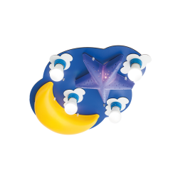 Bambini Ceiling light SKY 4XE27 max + 2xE14 max 13W / Plastic + MDF / Multicolour 67Χ43Χ11CM DREAMS - acadecor 