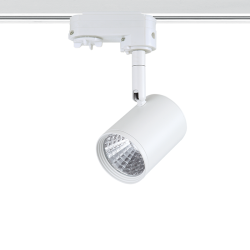 Φωτιστικό σπότ στρογγυλό λευκό ράγας 7W 240V /  3- Φάσεις  4000k 760lm 24° RA90 Φ55x81x165mm  - ZUNO740W4 - aca