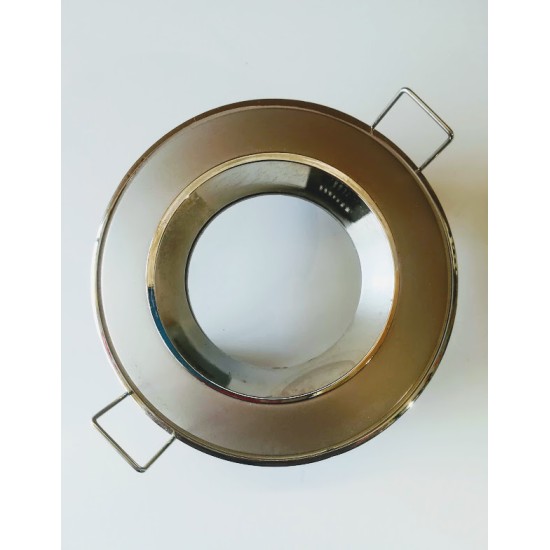 Σπότ χωνευτό στρογγυλό δίχρωμο MR16 - Ασημί / Ασημί περλέ - aca