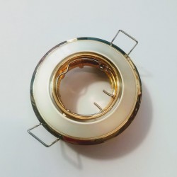 Σπότ χωνευτό στρογγυλό κινητό MR11 - Χρυσό/Ασήμι περλέ - aca