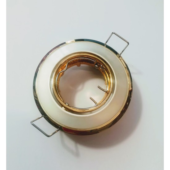 Σπότ χωνευτό στρογγυλό κινητό MR11 - Χρυσό/Ασήμι περλέ - aca