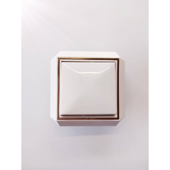 Διακόπτης απλός Χρυσο/Λευκό - Luxus - ESEM