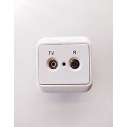 Πρίζα TV-R διέλευσης λευκό - City - Esem