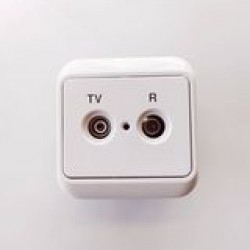 Πρίζα TV-R διέλευσης λευκό - City - Esem
