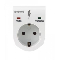 Φίς σούκο σε φίς σούκο θηλυκό με αντικεραυνική προστασία λευκό - CM35SPD - aca elec