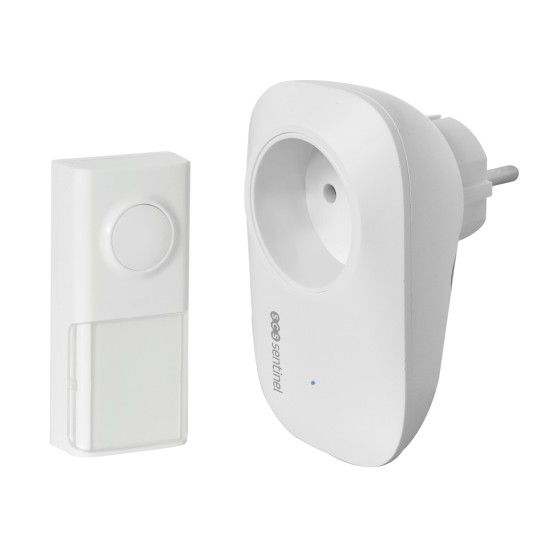 Κουδούνι πρίζας τηλεχειριζόμενο φωτιζόμενο λευκό - EcoBell100Plug - Sentinel