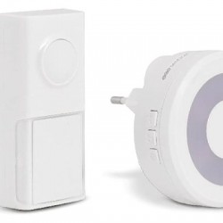 Κουδούνι πρίζας τηλεχειριζόμενο φωτιζόμενο λευκό - EcoBell100Light - Sentinel