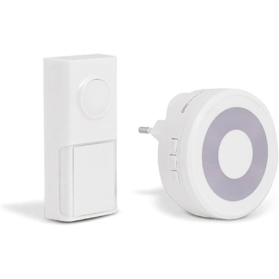 Door chime plug white - wireless digital - EcoBell100Light - Sentinel