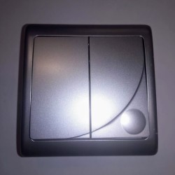Διακόπτης διπλός Κ-Ρ - Silver - Efekt - OSPEL