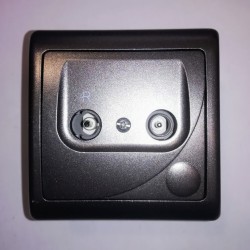 Πρίζα TV-R  διέλευσης - Γραφίτης - GPΑ-10FP - Efekt - OSPEL