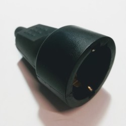 Φίς σούκο θηλυκό με πόλους ασφαλείας / μάυρο καουτσούκ - Famatel