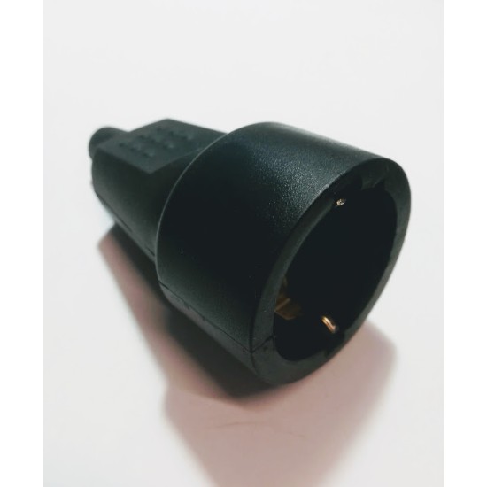 Φίς σούκο θηλυκό με πόλους ασφαλείας / μάυρο καουτσούκ - Famatel