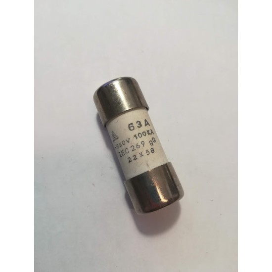 Φυσιγγιο κυλινδικό ταχείας 63A - gG /22x58  