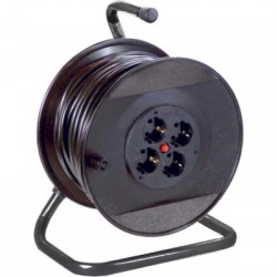 Προέκταση Καρούλι Τετράγωνο Πλαστικό Ανοικτό 4Πρίζες 3x1.5mm² 15μ -  GCBR15 - Geyer