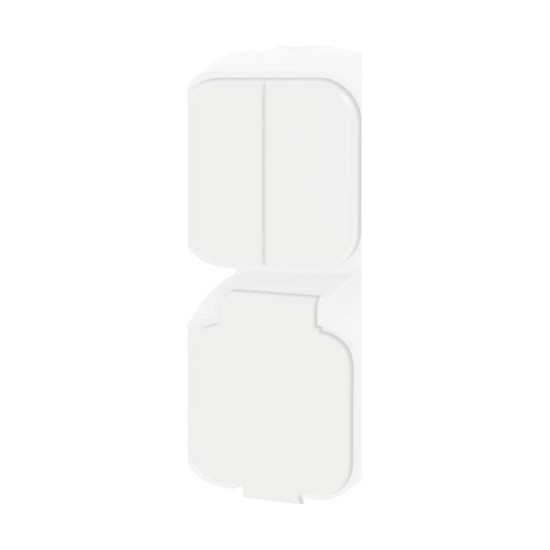 Διακόπτης A-R με πρίζα σούκο εξωτερικός λευκό - IP54 - H2-B120GVM - GEYER