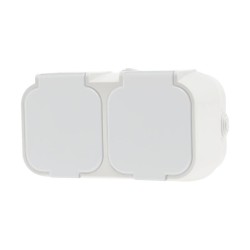 Πρίζα σούκο 2πλή εξωτερική λευκό - IP54 - H2-B52GM - GEYER