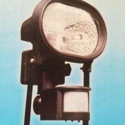 Προβολέας αλογόνου οβάλ μάυρος με αισθητήρα κίνησης R7s / 230V - 500W  - 4-3501 - Adeleq