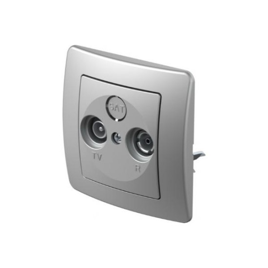 Πρίζα TV-R διέλευσης 10dB PW Λευκό / TEM EKONOMIK