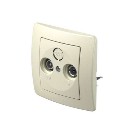 Πρίζα TV-R διέλευσης 10dB PW Λευκό / TEM EKONOMIK