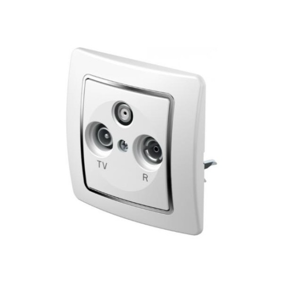 Πρίζα SAT-TV τερματική 3dB PW Λευκό / TEM EKONOMIK
