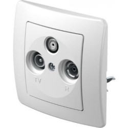 Πρίζα SAT-TV τερματική 3dB PW Λευκό / TEM EKONOMIK