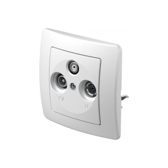 Πρίζα SAT-TV τερματική 3dB PW Λευκό / TEM EKONOMIK