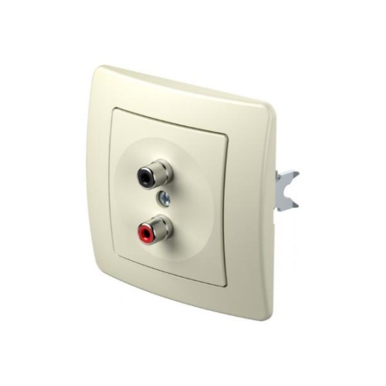 Πρίζα ήχου 2xRCA PW Λευκό / TEM EKONOMIK