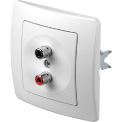 Πρίζα ήχου 2xRCA PW Λευκό / TEM EKONOMIK