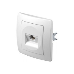 Πρίζα Tel LT RJ11 6/4 PW Λευκό / TEM EKONOMIK