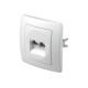 Πρίζα Tel KS Διπλή 2x RJ11 6/4 PW Λευκό / TEM EKONOMIK