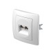 Πρίζα CAT5e KS διπλή 2x RJ45 8/8 PW Λευκό / TEM EKONOMIK