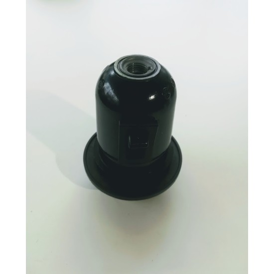 Ντουί - Ε27-  Μάυρο με διακόπτη & ροδέλα 