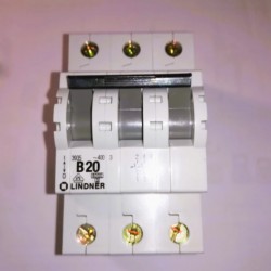 Αυτόματη ασφάλεια 3P - B20A 6kA - Καμπύλη B - Lindner
