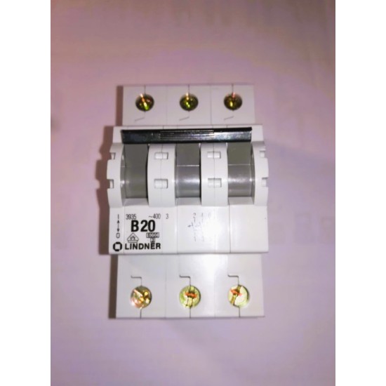 Αυτόματη ασφάλεια 3P - B20A 6kA - Καμπύλη B - Lindner