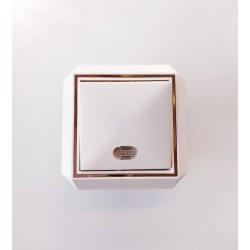 Μπουτόν με λαμπάκι Χρυσό/ Λευκό - Luxus