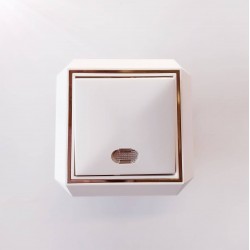 Μπουτόν με λαμπάκι Χρυσό/ Λευκό - Luxus