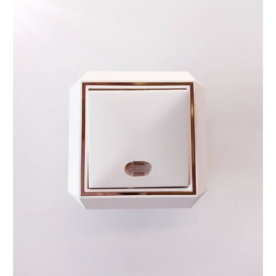 Button with lamp Gold/White - Luxus