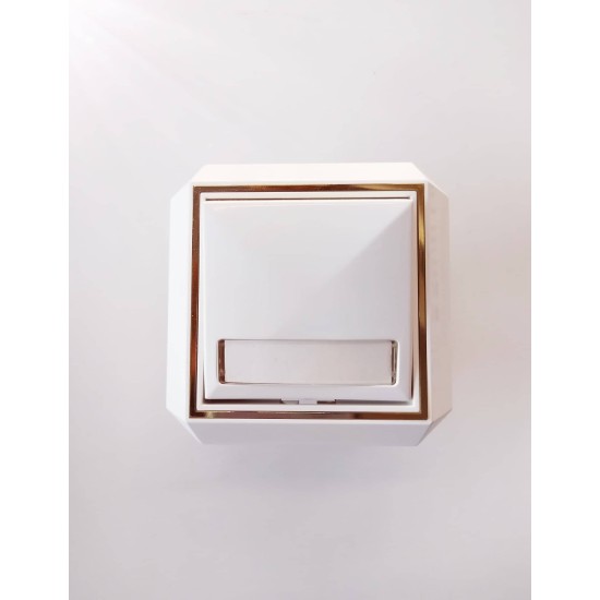 Μπουτόν επιγραφής με λαμπάκι Χρυσό/ Λευκό - Luxus