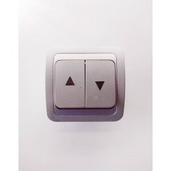 Μπουτόν ρολλών 10A 250V~ Ασημί - MAKEL