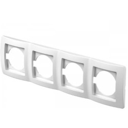 Πλαίσιο διακοσμητικό 4 θέσεων Οριζόντιο λευκό PW / TEM EKONOMIK  