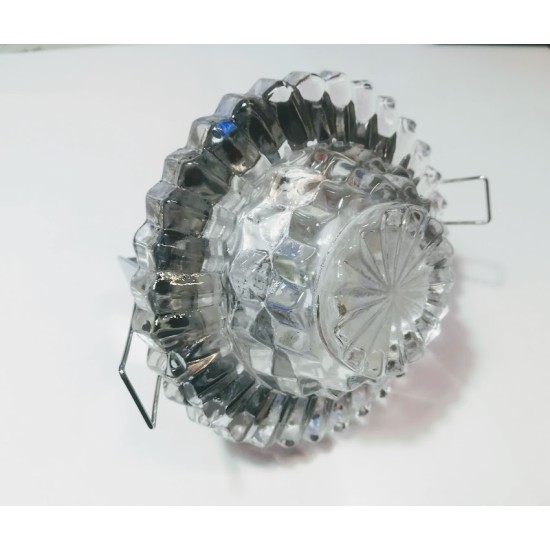 Σπότ χωνευτό στρογγυλό - Ατσάλι+Γυαλί MR16 - Χρώμιο - OKES