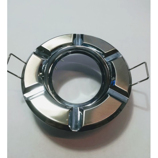 Σπότ χωνευτό στρογγυλό κινητό MR16 - Νίκελ μάτ / Χρώμιο - OKES