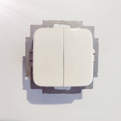 Διακόπτης Διπλός λευκός μηχανισμός/Πλακίδιο - Busch-Jaeger