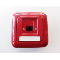 Socket  - 1xRJ11 Red - mechanism/plate/Frame Reflex - Busch Jaeger
