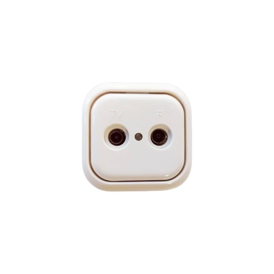 Πρίζα TV-RD λευκό μηχανισμός/Πλακίδιο/Πλαίσιο διέλευσης Reflex - NIESSEN