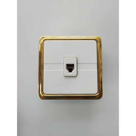 Socket RJ11 Gold/white  - Mechanism/plate/Frame Trazo - Niessen