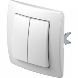 Διακόπτης διπλός αλερετούρ λευκό 10AX 250V~ PW / TEM EKONOMIK